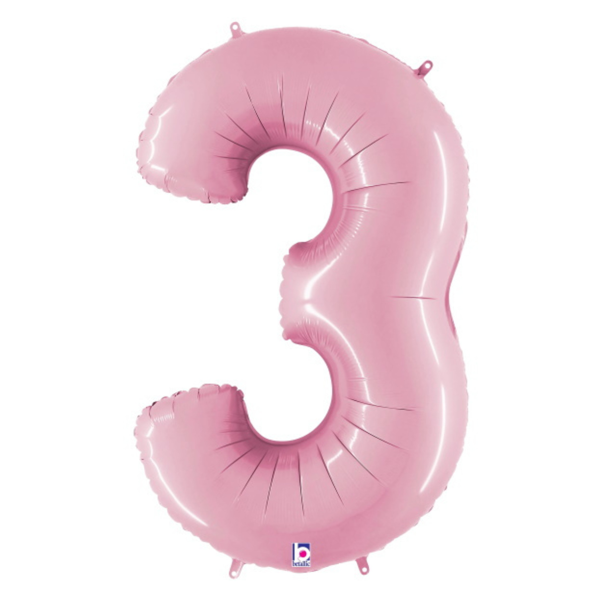 CHIFFRE EN BALLON MYLAR ROSE PASTEL 34 POUCES